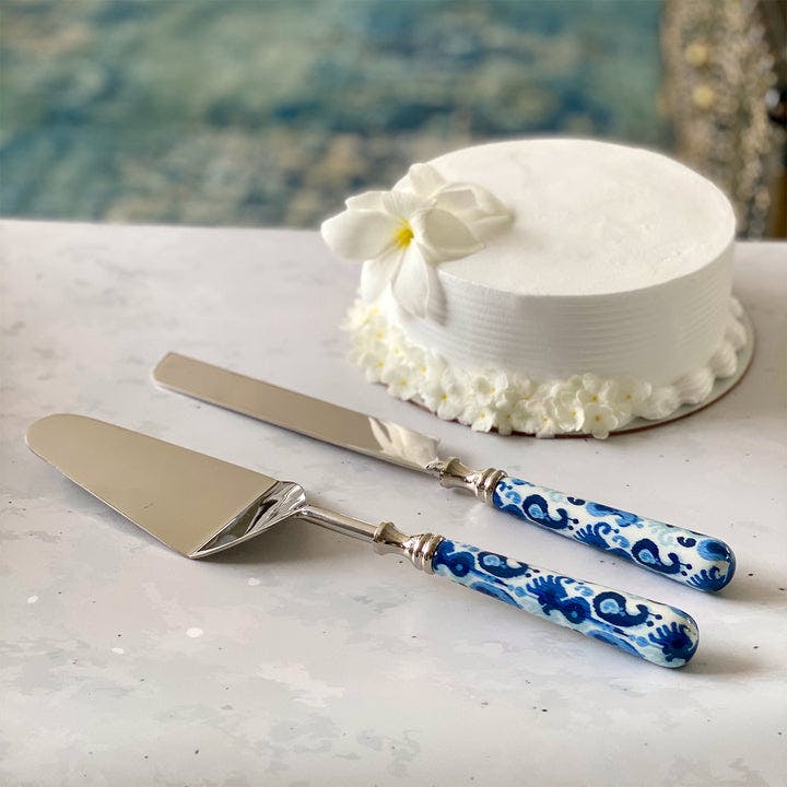 Thumbnail preview #0 for Cake Server & Knife Duo - Bali Boho