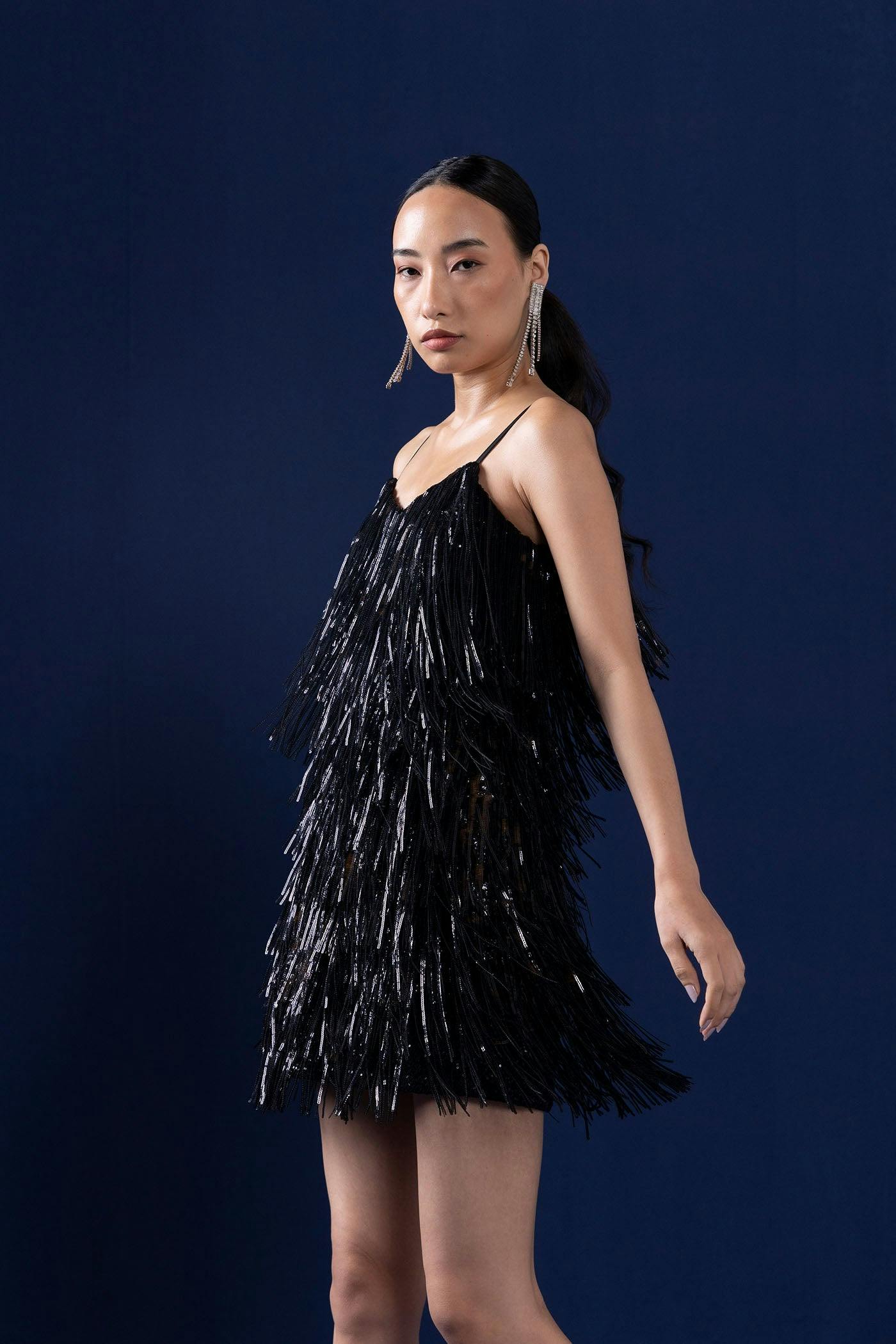 Thumbnail preview #2 for Marilyn Black Fringe Dress