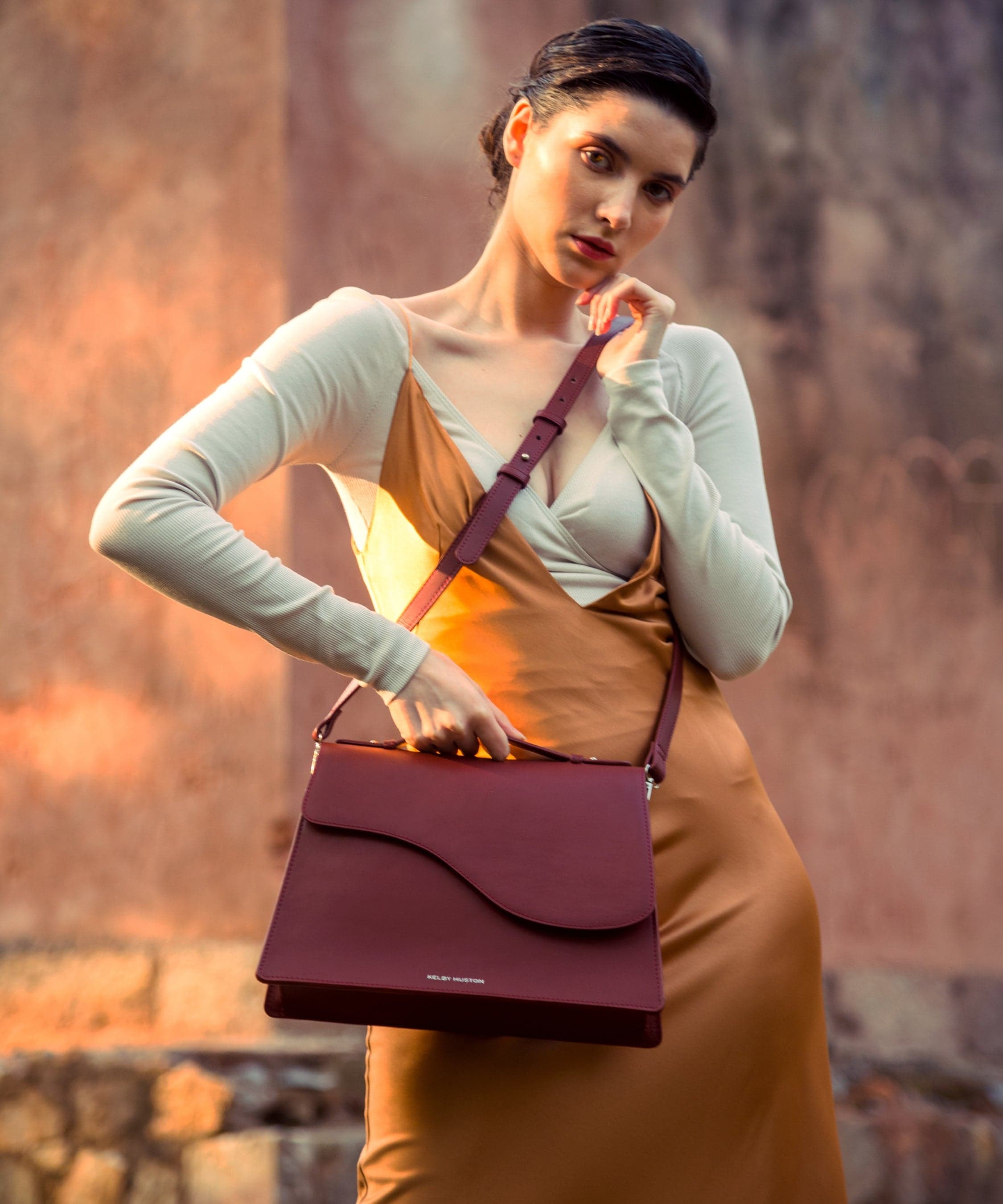 ZOE HANDBAG - Burgundy, a product by Kelby Huston