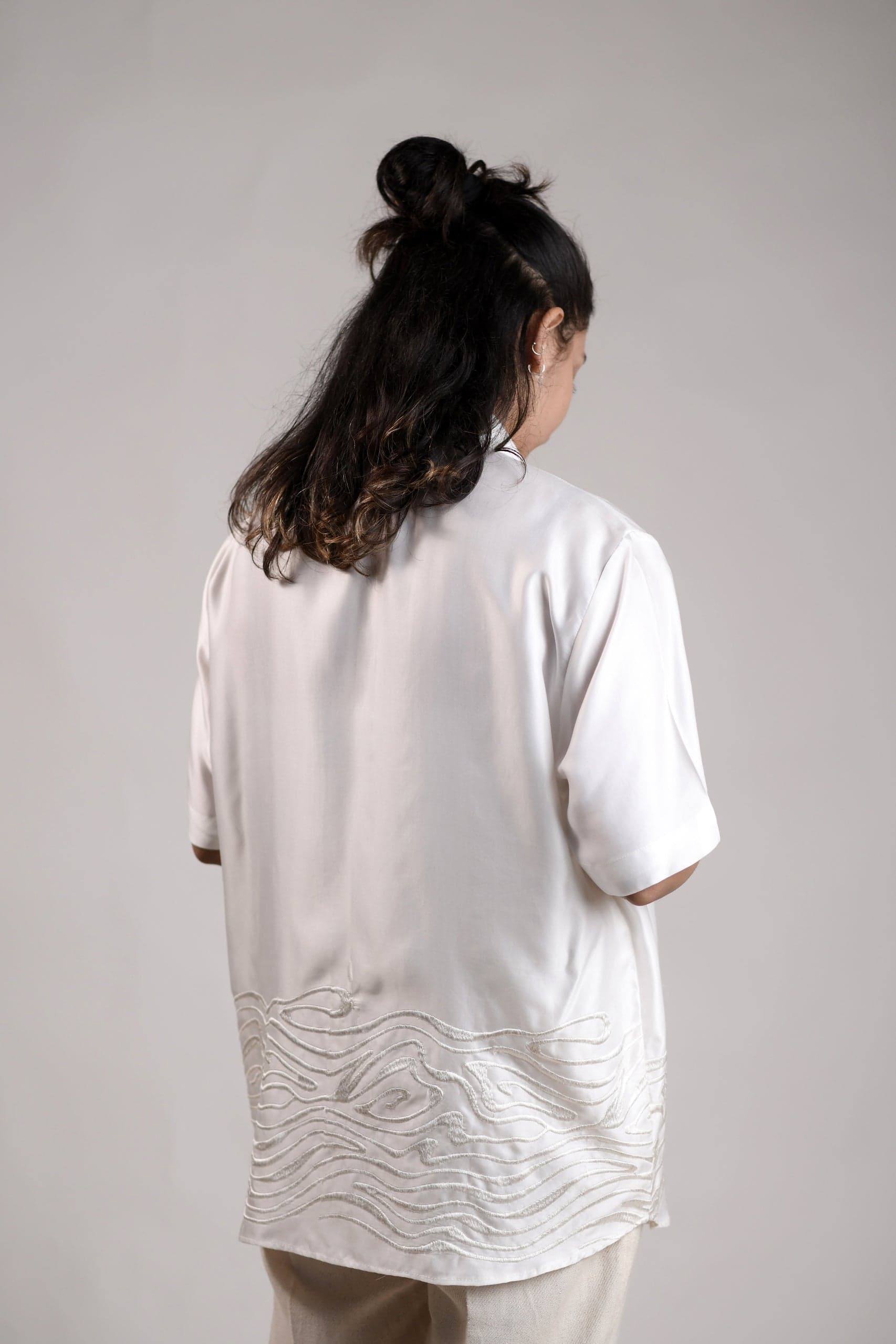 Thumbnail preview #5 for Waves | White | Unisex Lounge Shirt