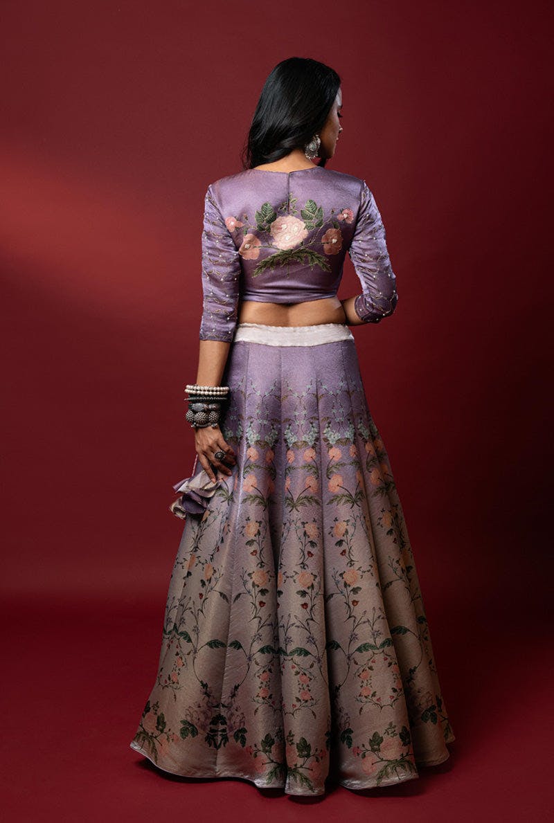 Thumbnail preview #2 for Aaftab Lavender Lehenga