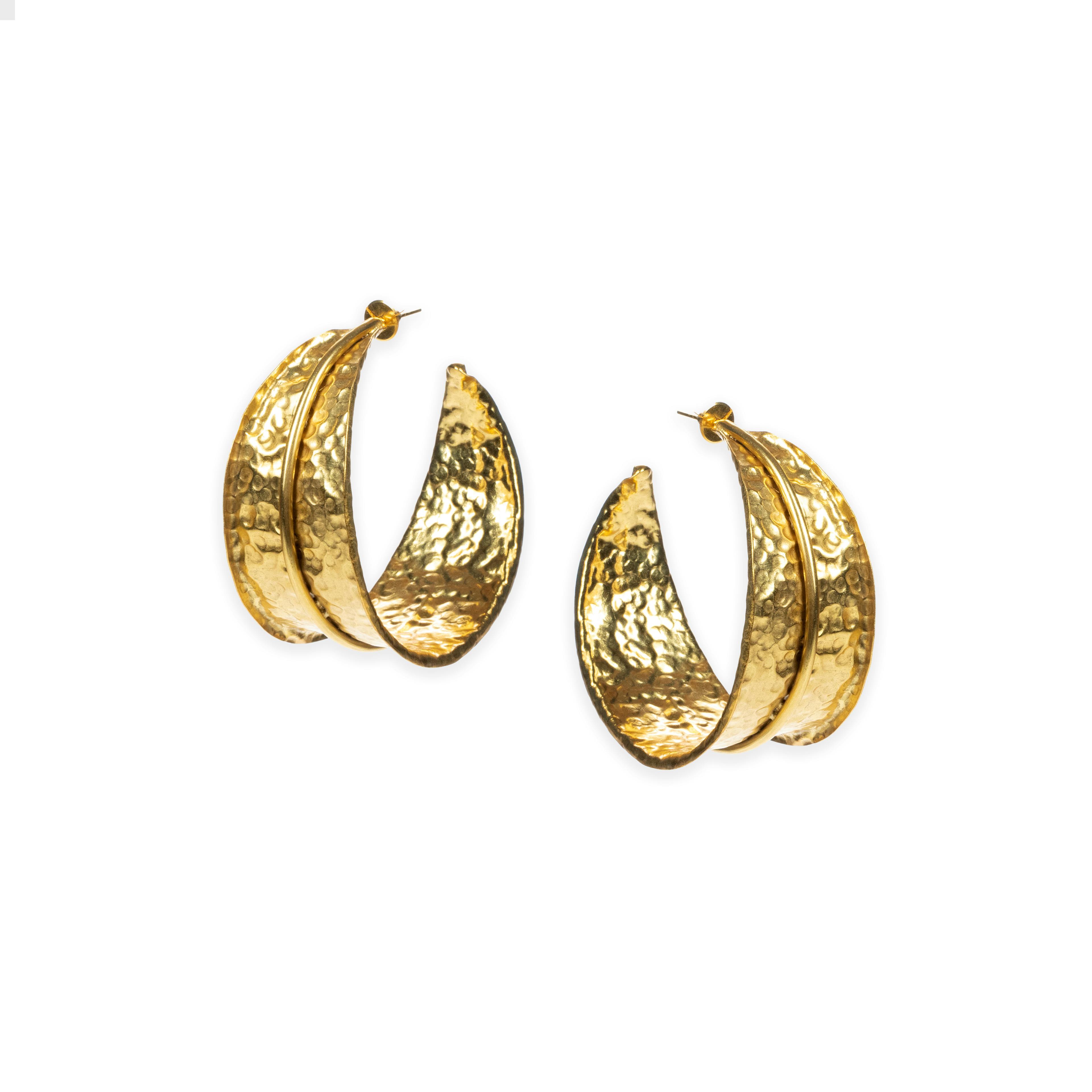 Thumbnail preview #1 for MAXINE HOOPS GOLD TONE