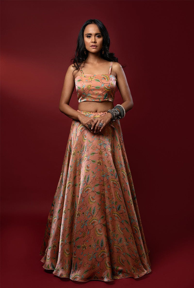 Thumbnail preview #3 for Aaftab Mud-Pink Lehenga