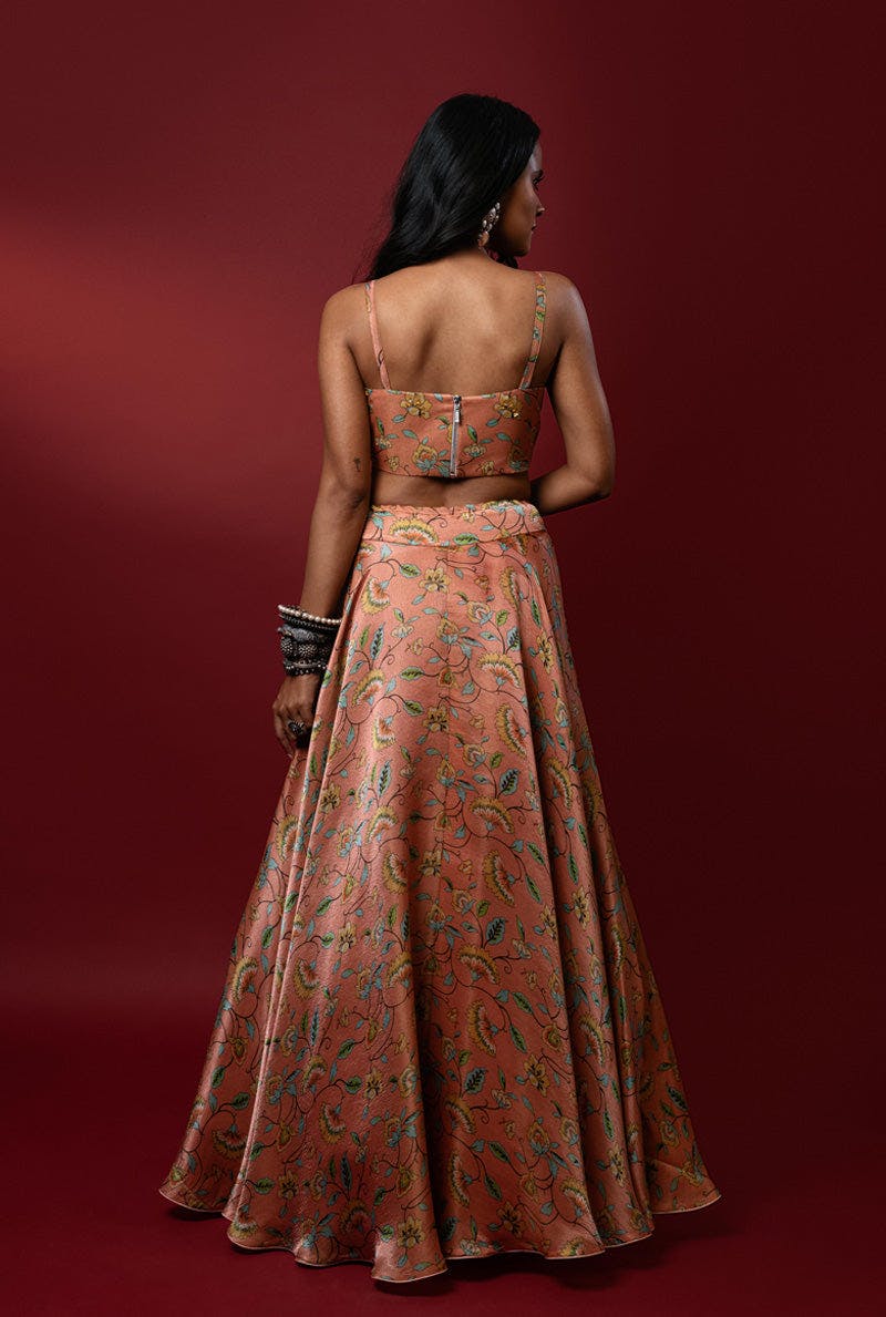 Thumbnail preview #1 for Aaftab Mud-Pink Lehenga