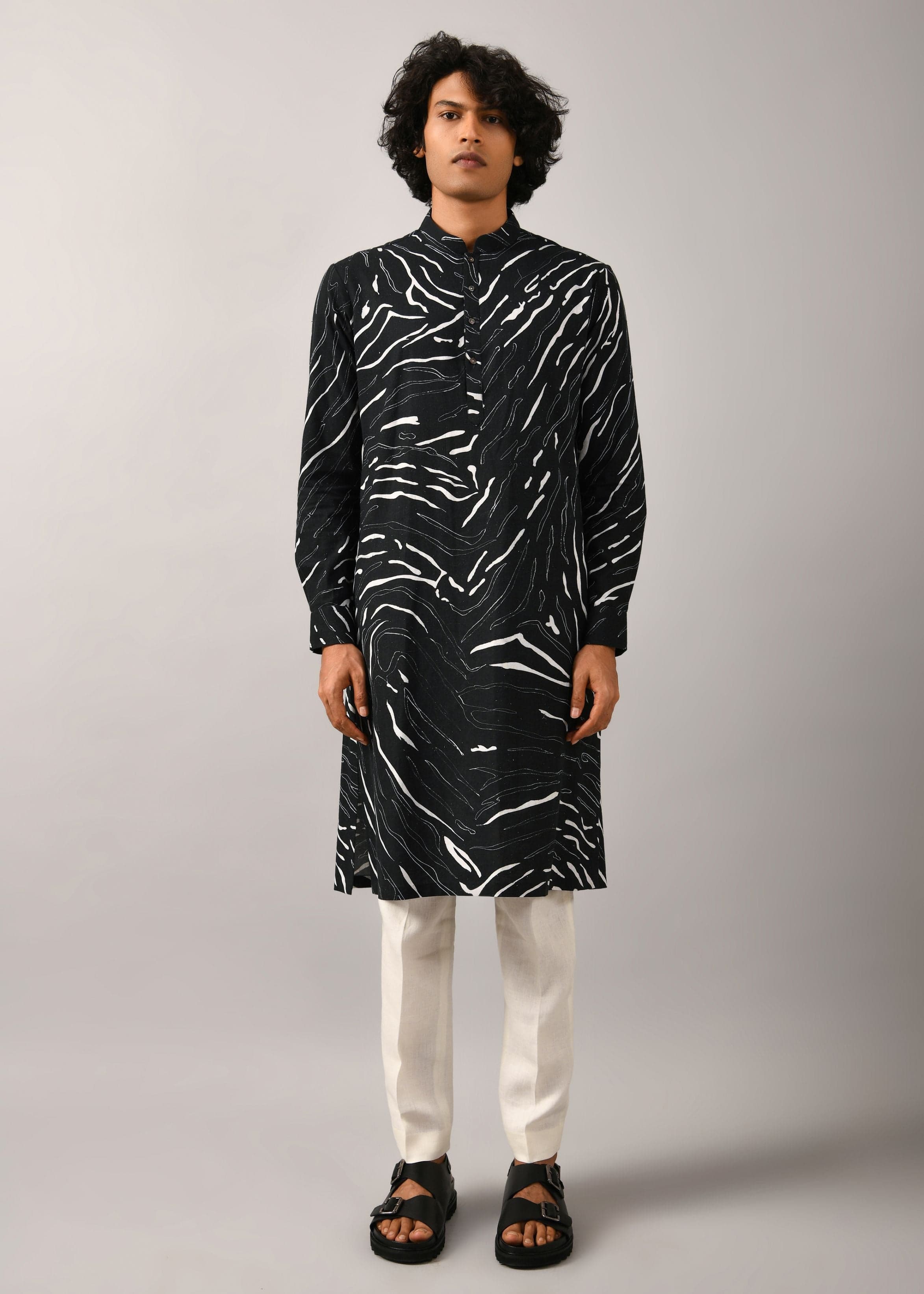 Thumbnail preview #4 for Black Terrain Maize Kurta