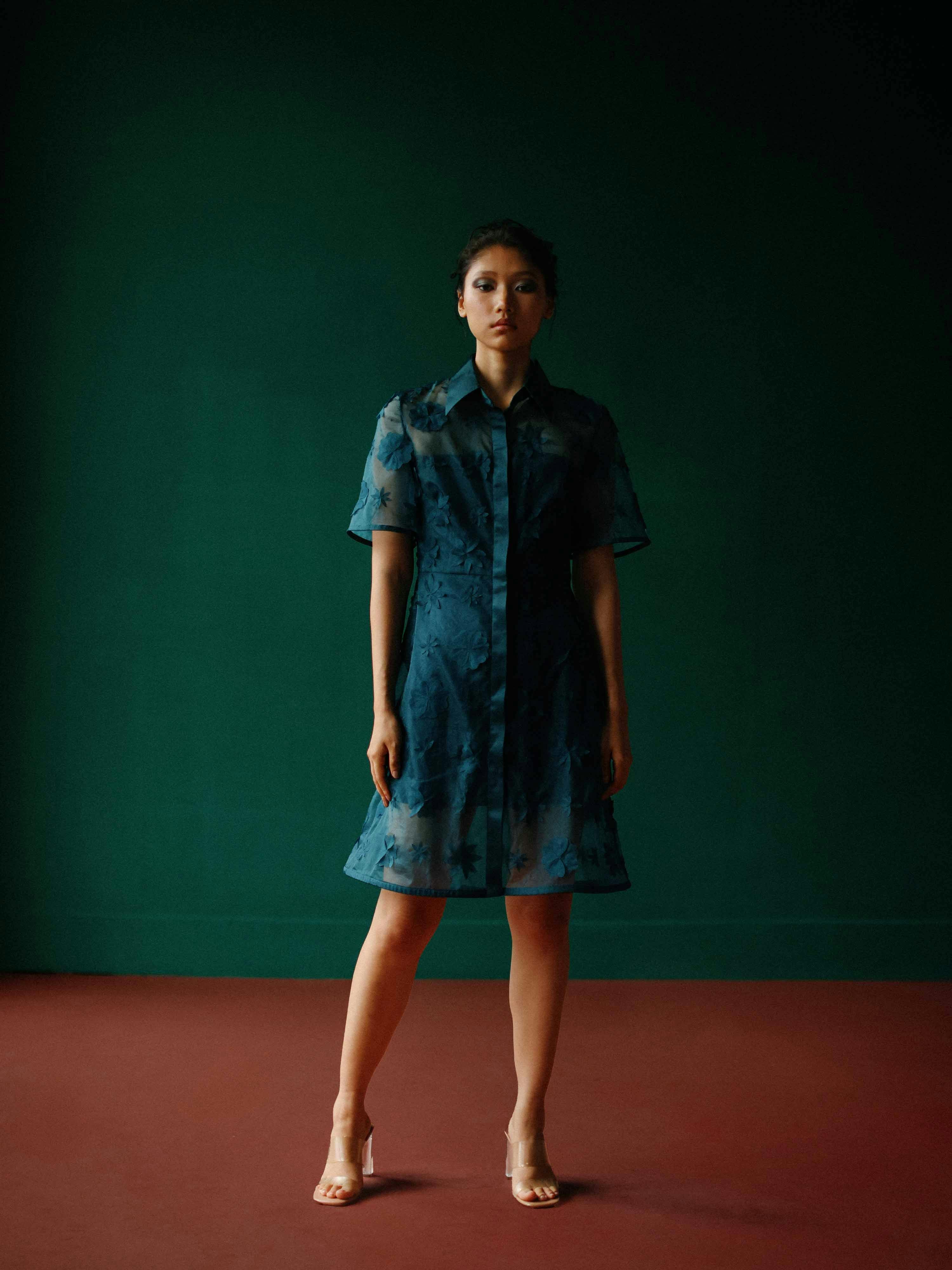 Organza bloom shirt dress, a product by Shriya Khanna