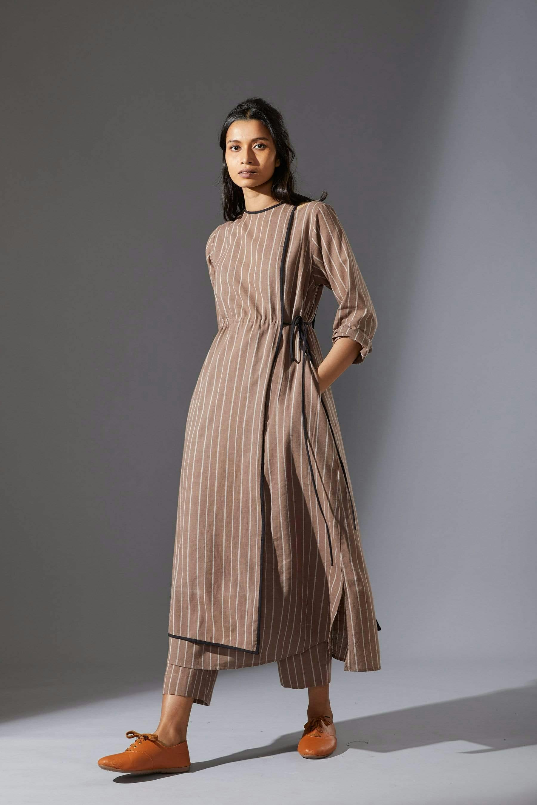 Mati Beige Overlap Tunic, a product by Style Mati