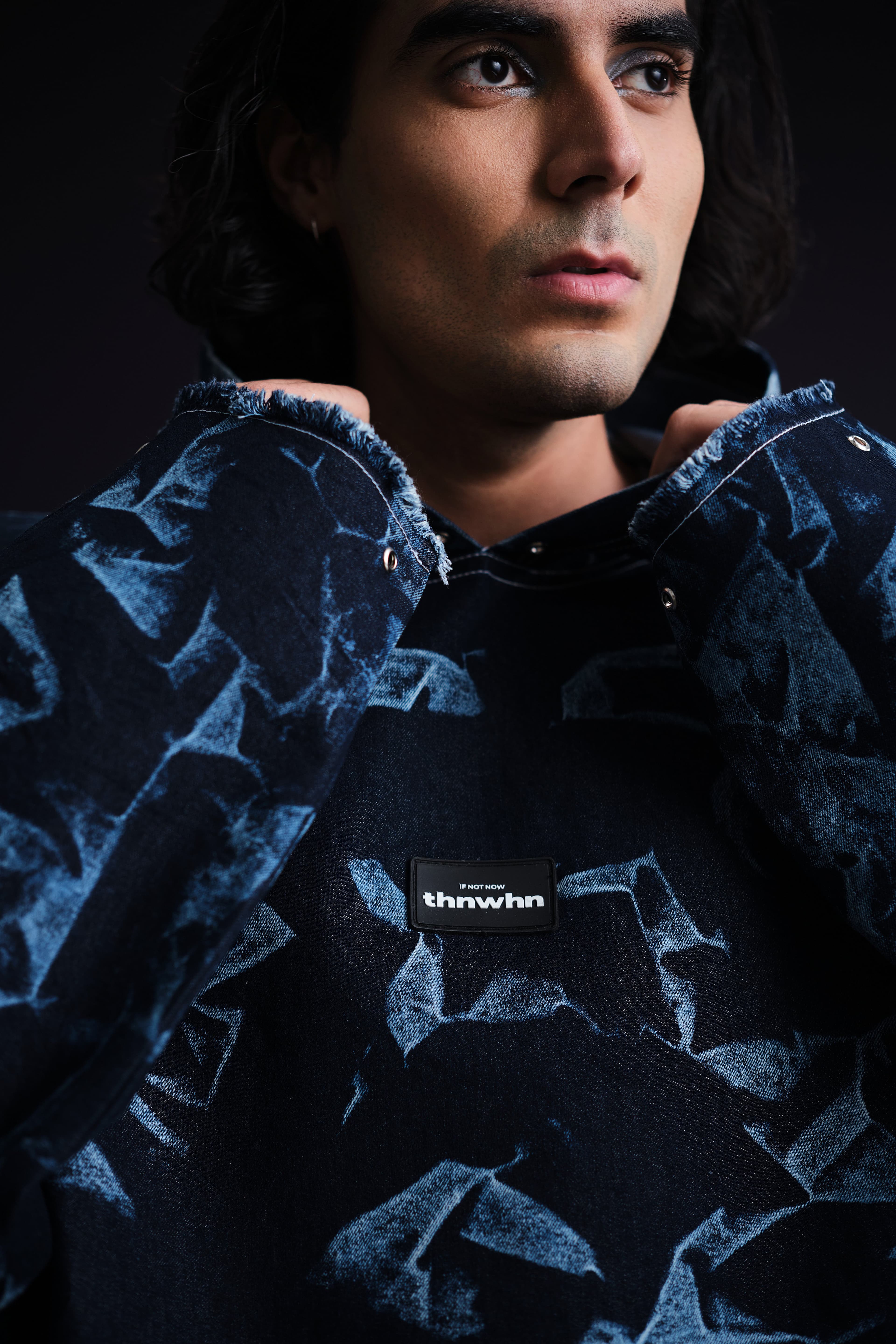 Thumbnail preview #2 for Drifter Denim Hoodie- Blue