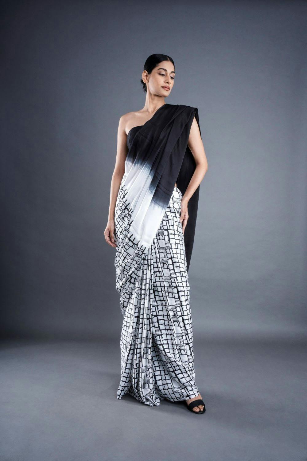 Thumbnail preview #1 for ATBW - Honeycomb Satin Ombre Saree