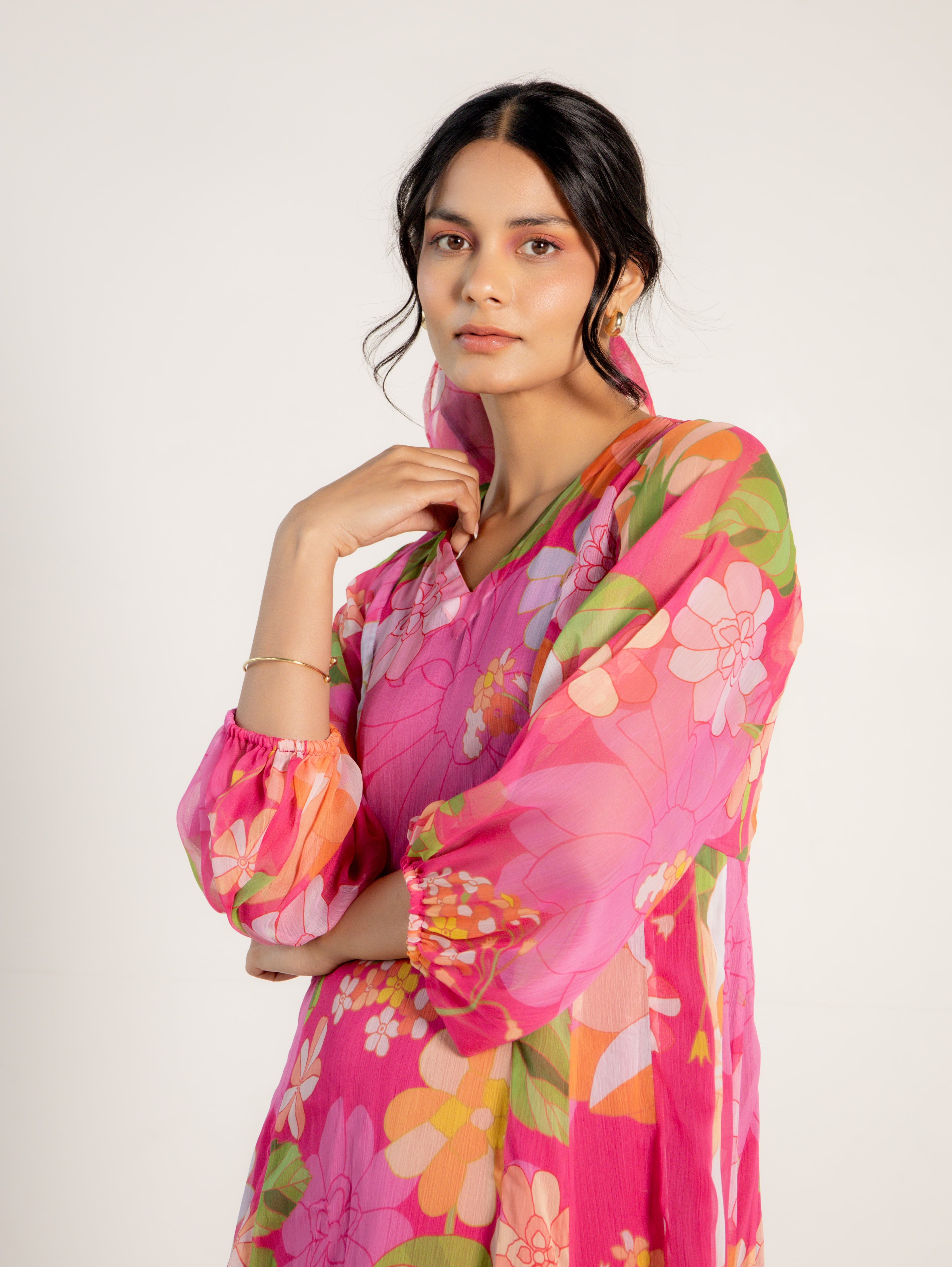 Thumbnail preview #1 for FUSCHIA KURTA