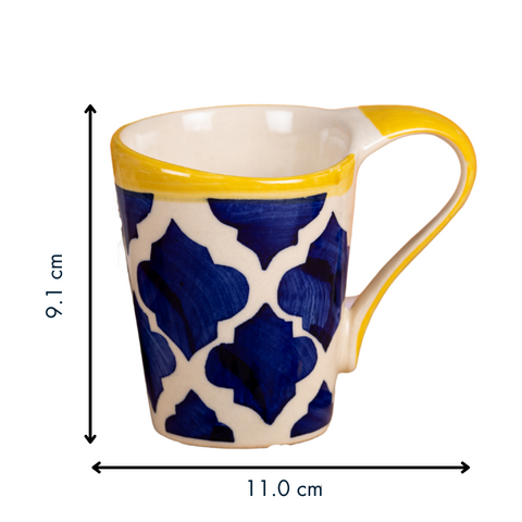 Thumbnail preview #1 for Yellow and Blue Color Ceramic Coffee Mug