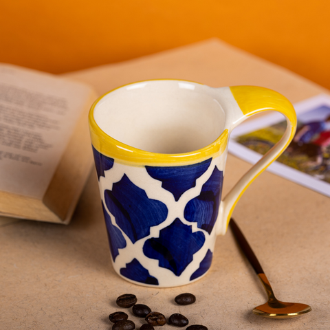 Thumbnail preview #6 for Yellow and Blue Color Ceramic Coffee Mug