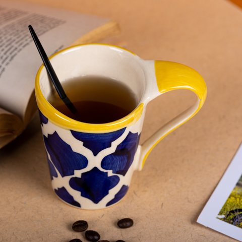 Thumbnail preview #5 for Yellow and Blue Color Ceramic Coffee Mug