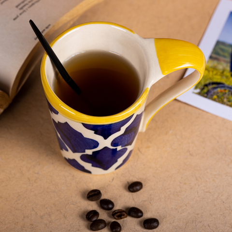 Thumbnail preview #4 for Yellow and Blue Color Ceramic Coffee Mug