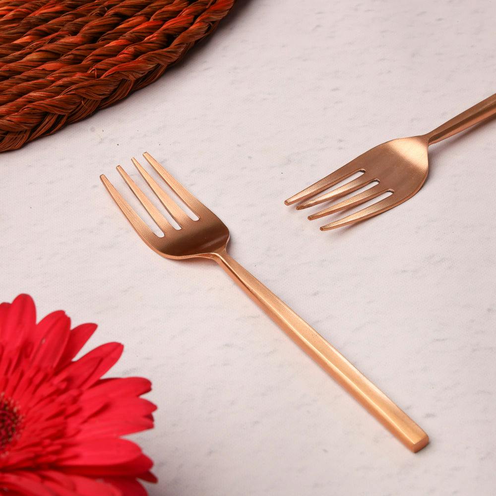 Thumbnail preview #1 for The Classic Rose Gold Tea Fork - Set of 6