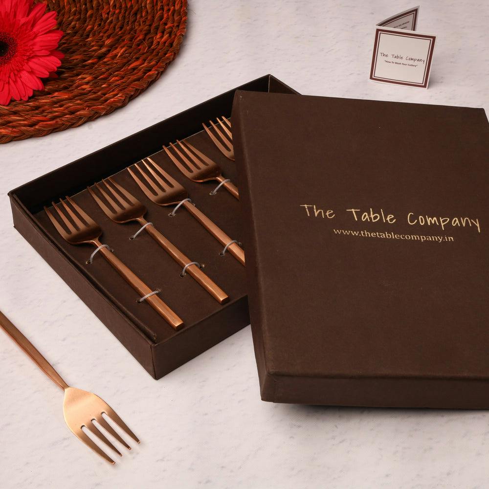 Thumbnail preview #0 for The Classic Rose Gold Tea Fork - Set of 6