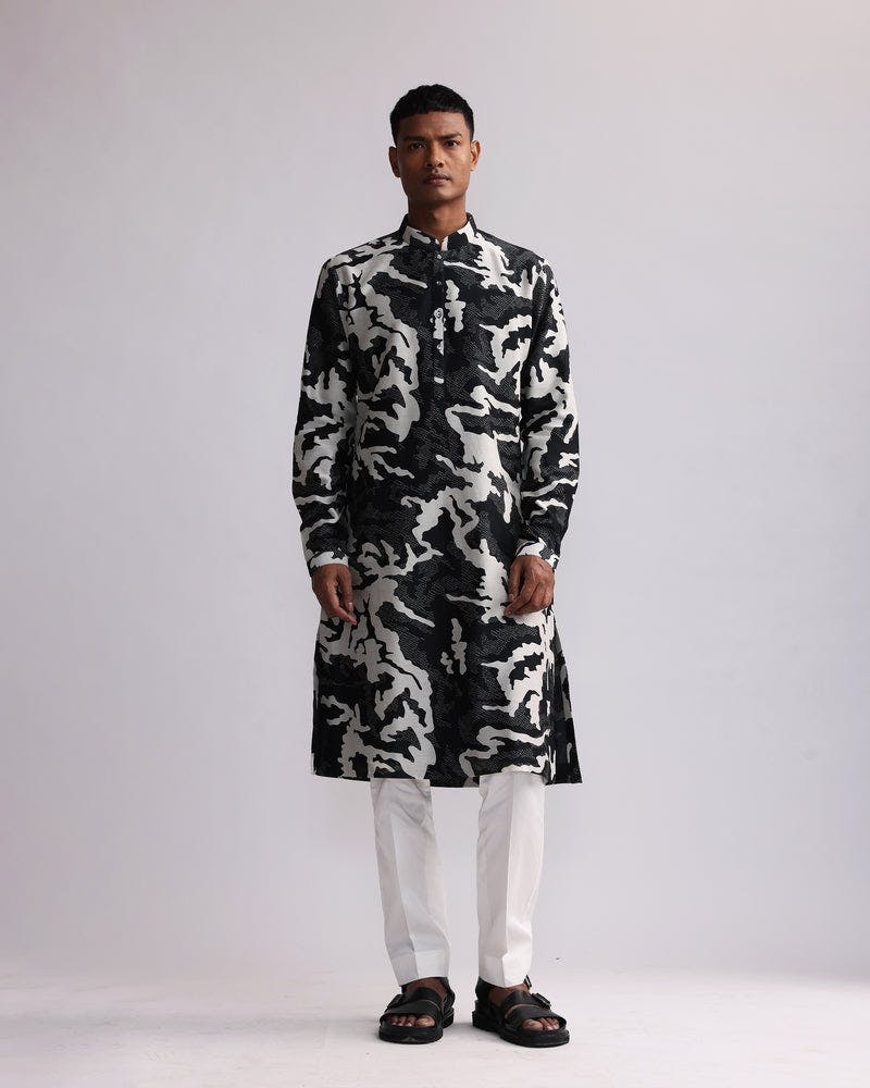 Thumbnail preview #0 for SHADOW CAMO PRINTED KURTA