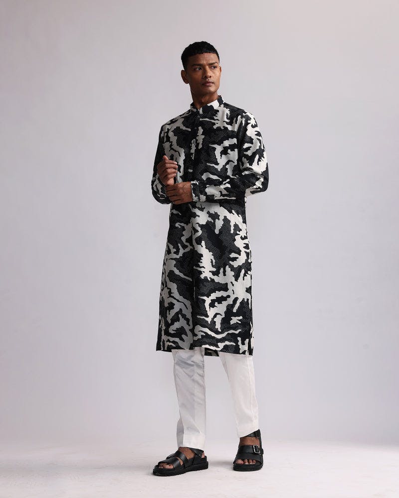 Thumbnail preview #2 for SHADOW CAMO PRINTED KURTA