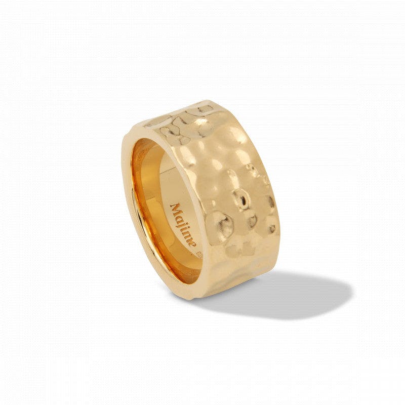 Thumbnail preview #2 for Kenji Hammered Statement Ring Gold Plated