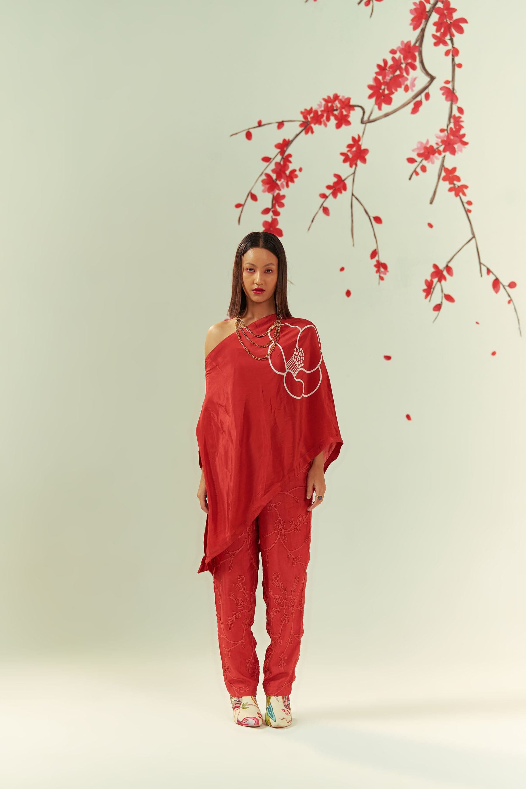 Thumbnail preview #0 for Hanna Akari Off Shoulder Kaftan Top & Pants Co-ord