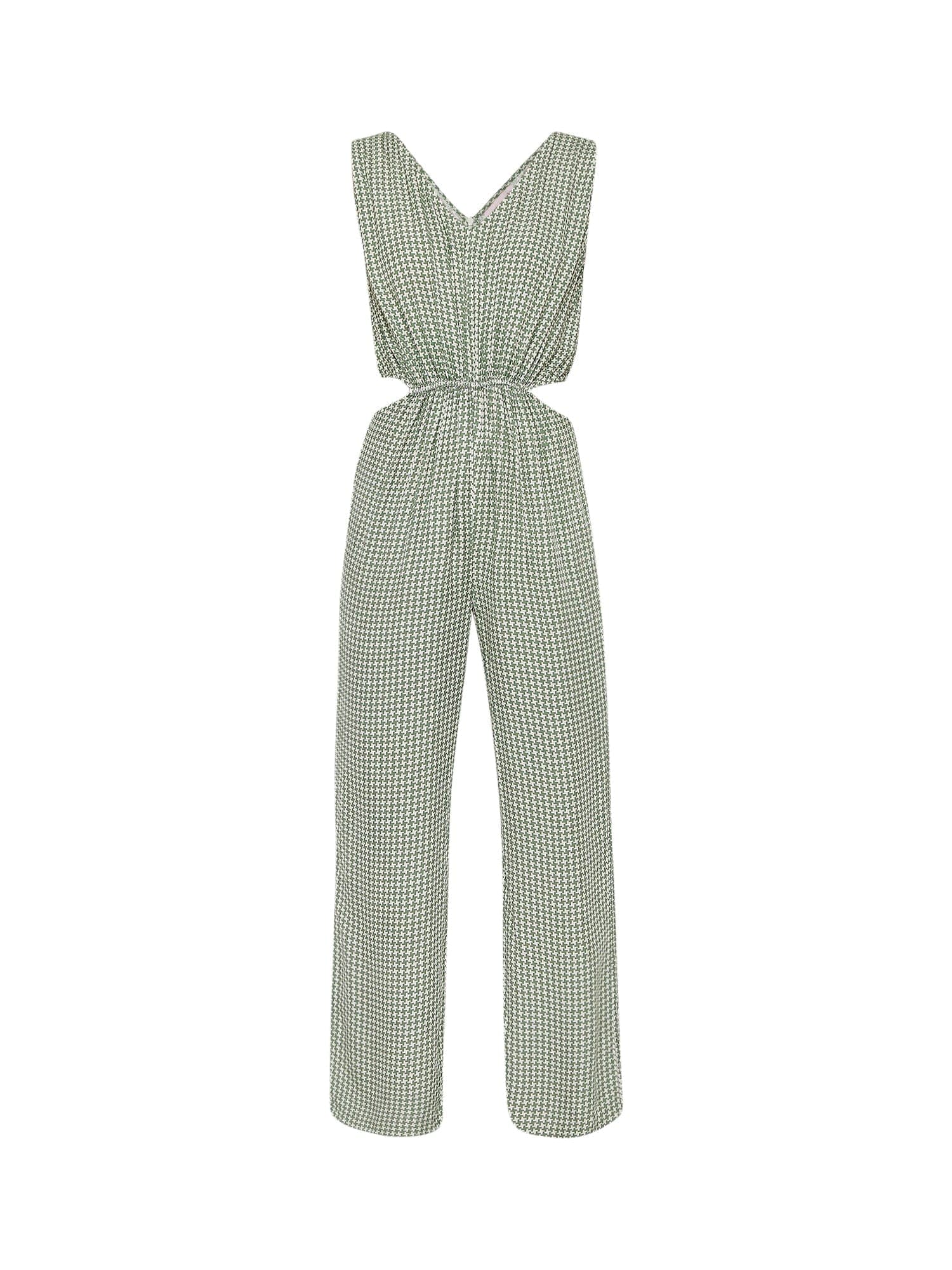 Thumbnail preview #5 for printed sage cutout jumpsuit