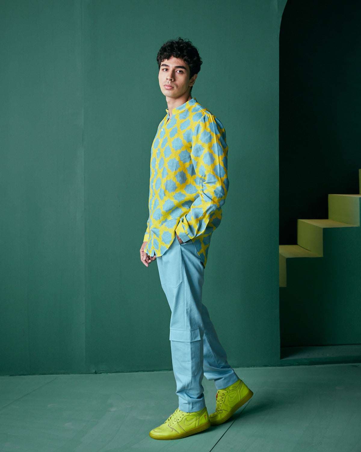 Thumbnail preview #5 for BOYFRIEND SHIRT IN MESH PRINT