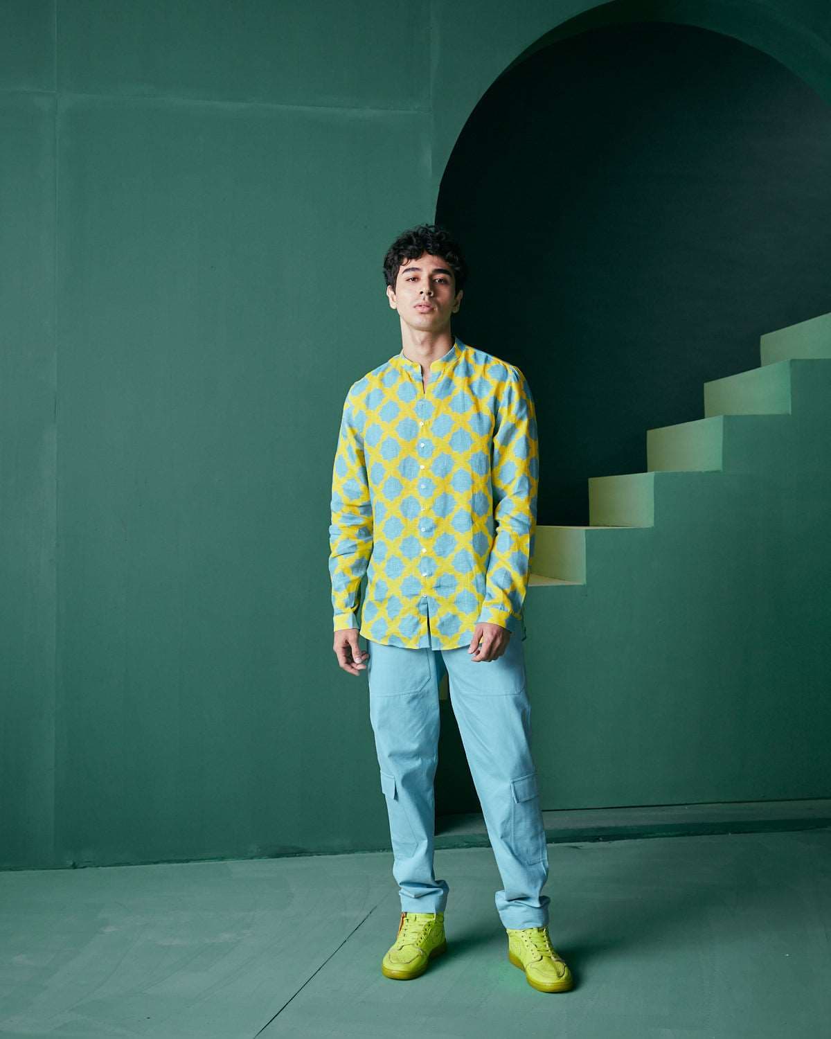 Thumbnail preview #4 for BOYFRIEND SHIRT IN MESH PRINT