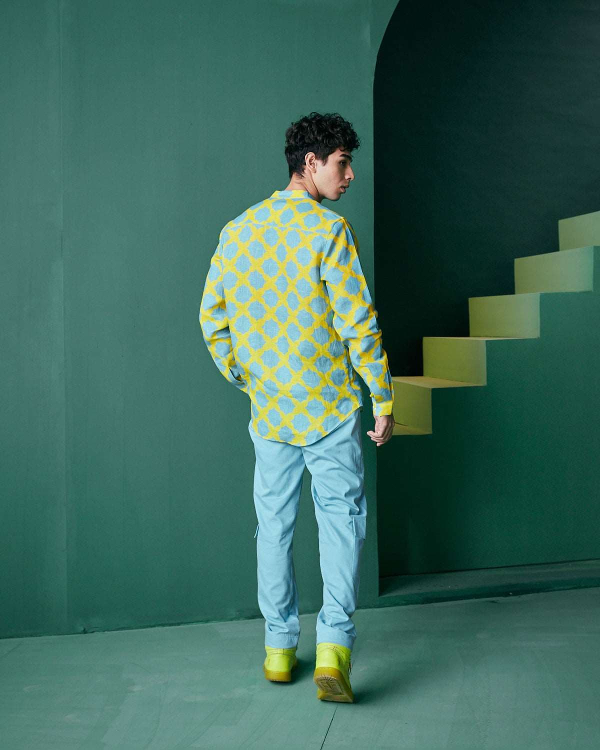 Thumbnail preview #3 for BOYFRIEND SHIRT IN MESH PRINT