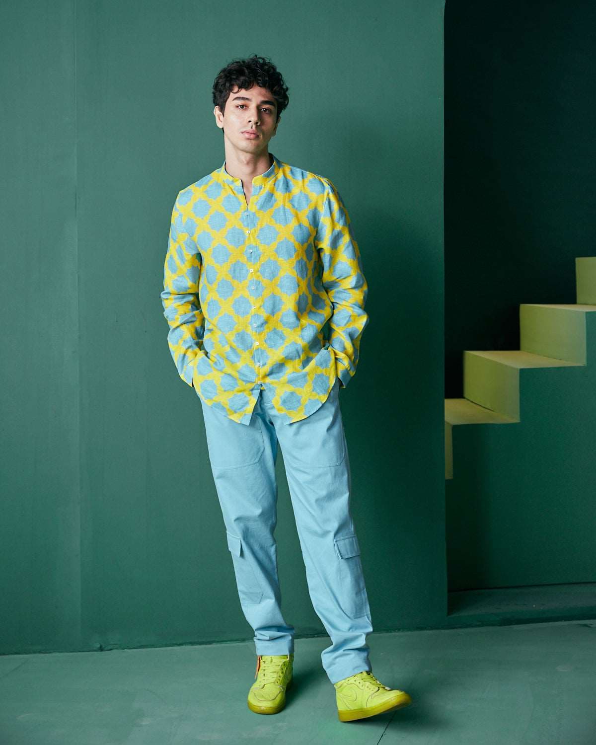 Thumbnail preview #2 for BOYFRIEND SHIRT IN MESH PRINT