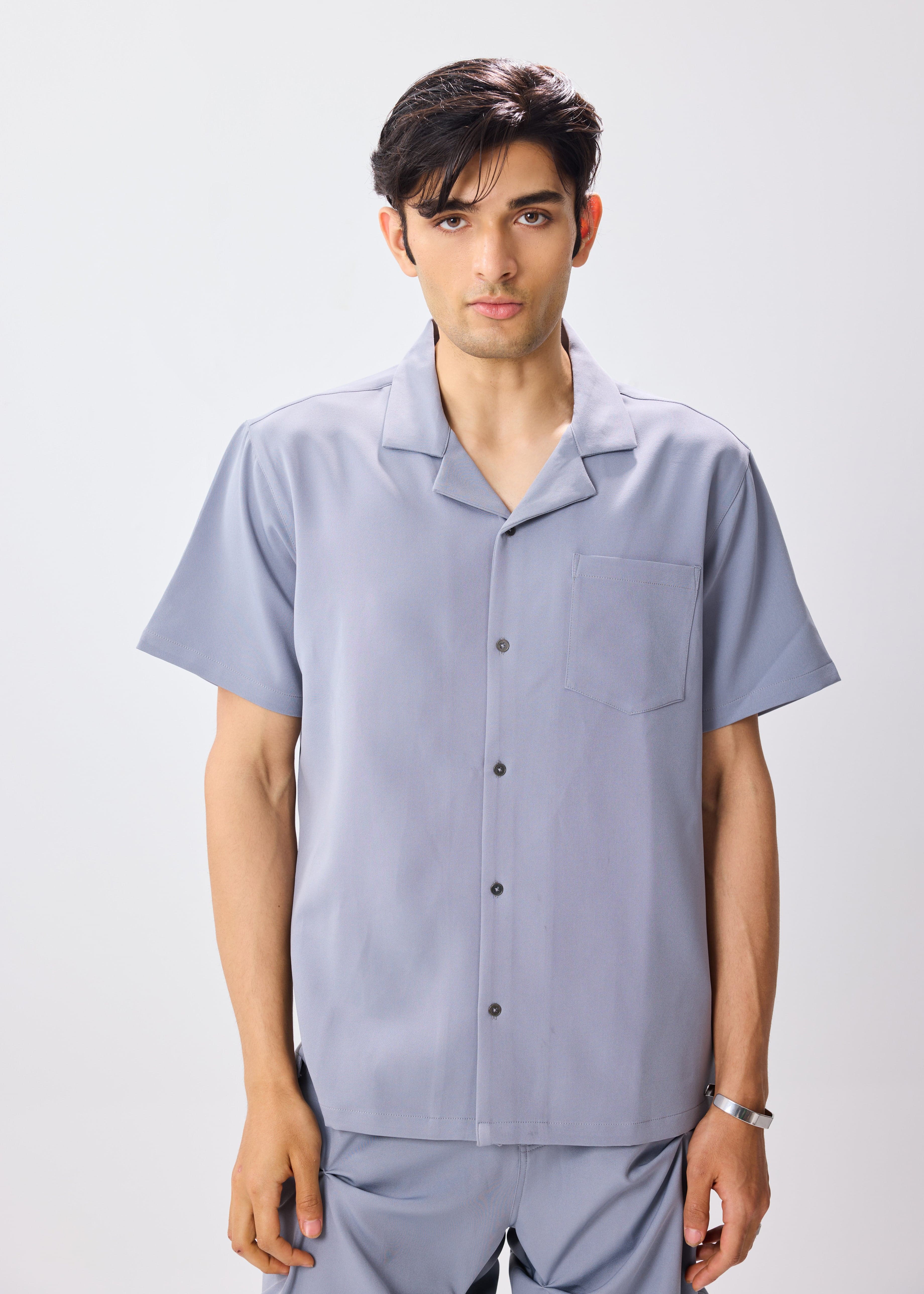 ASH GRAY BOWLING SHIRT, a product by Thnwhn