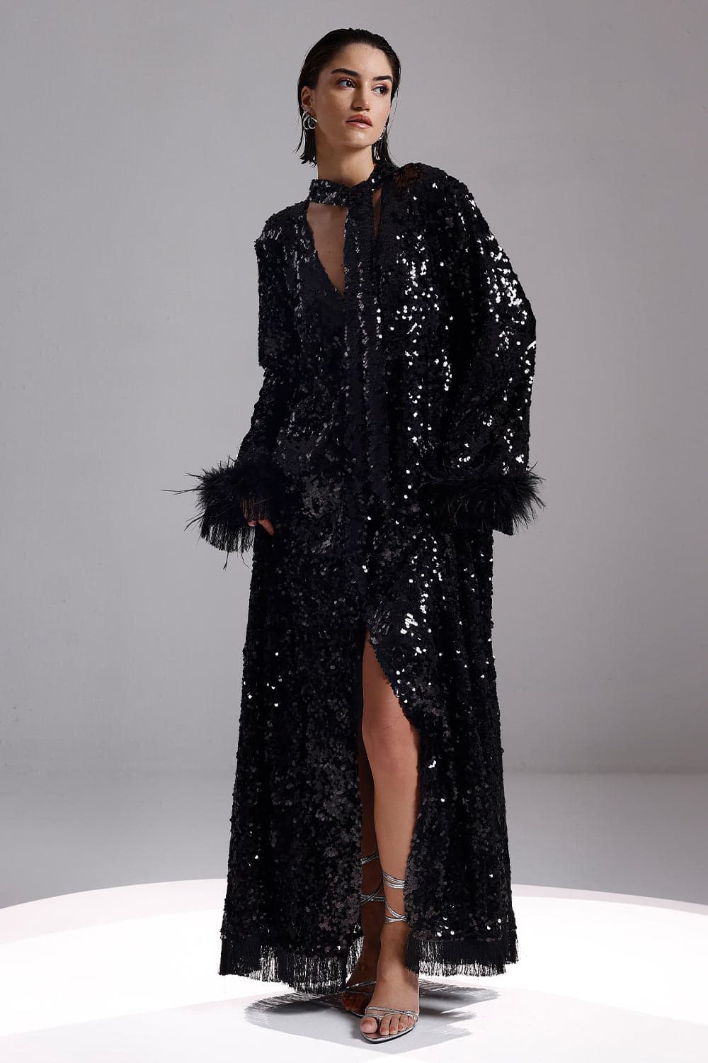 Black Sequins Kaftan, a product by Saltz n sand 