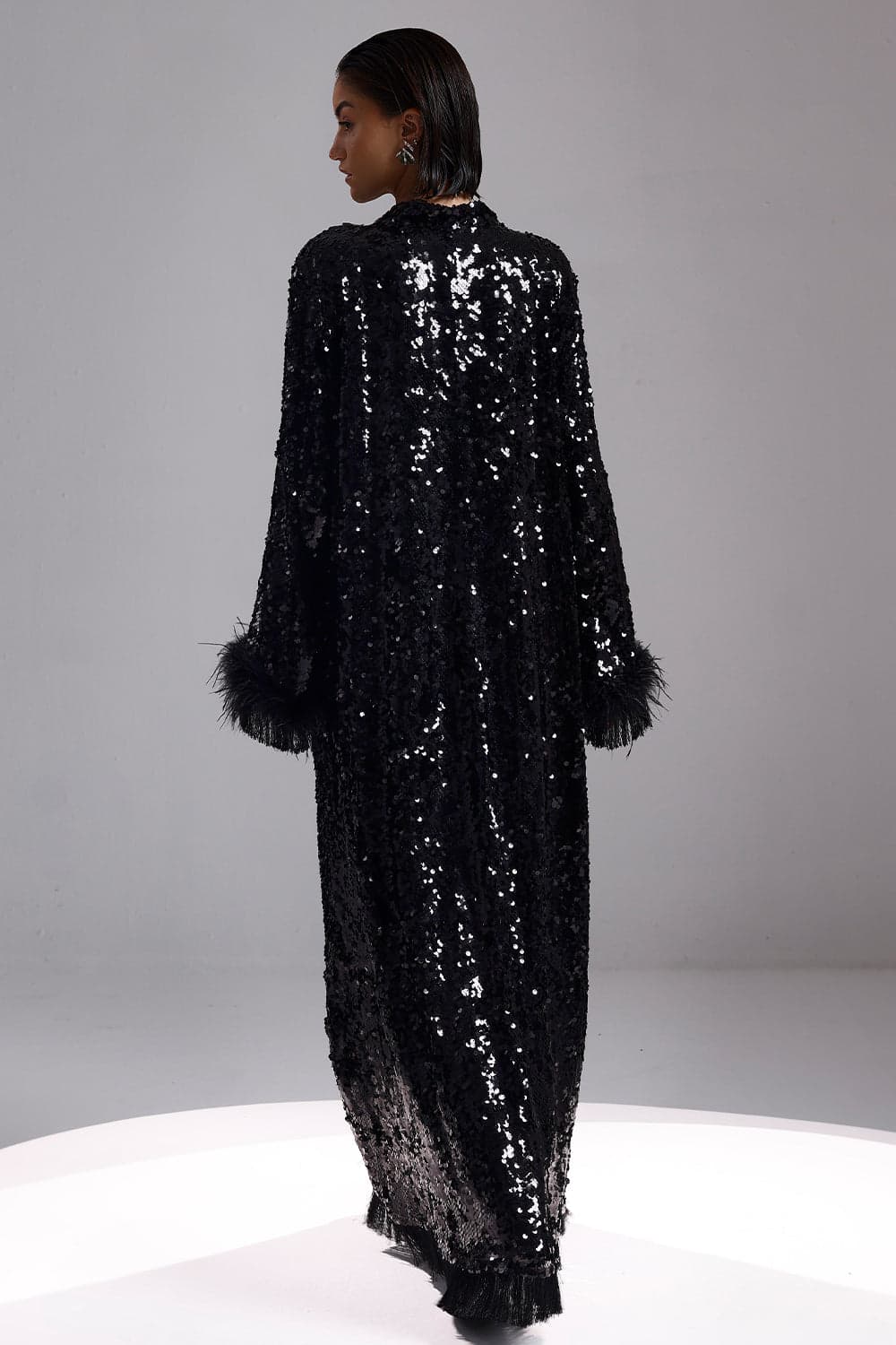 Thumbnail preview #2 for Black Sequins Kaftan