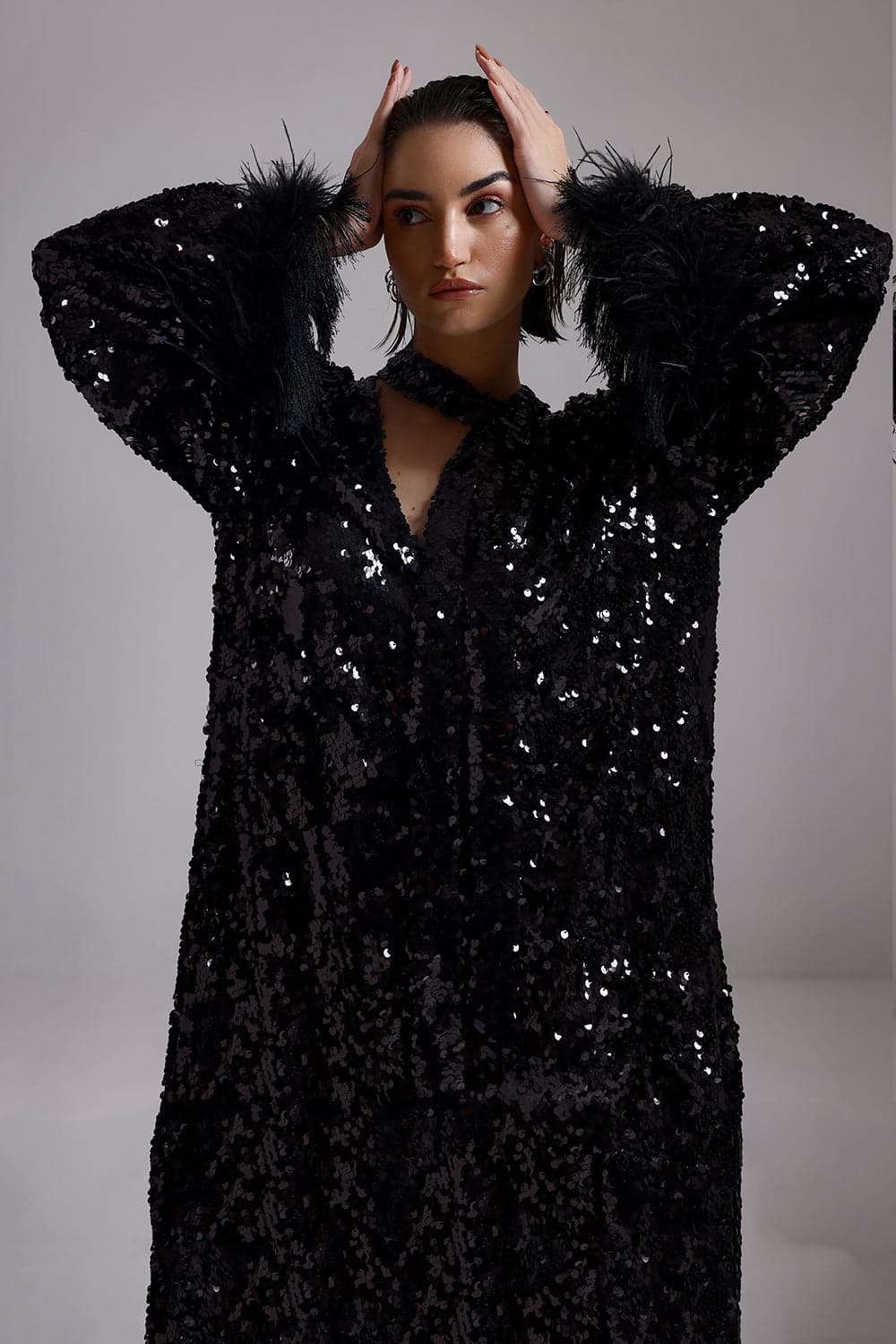 Thumbnail preview #4 for Black Sequins Kaftan