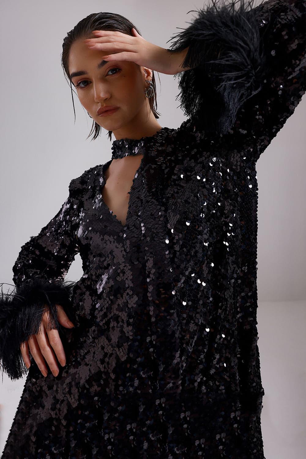 Thumbnail preview #5 for Black Sequins Kaftan