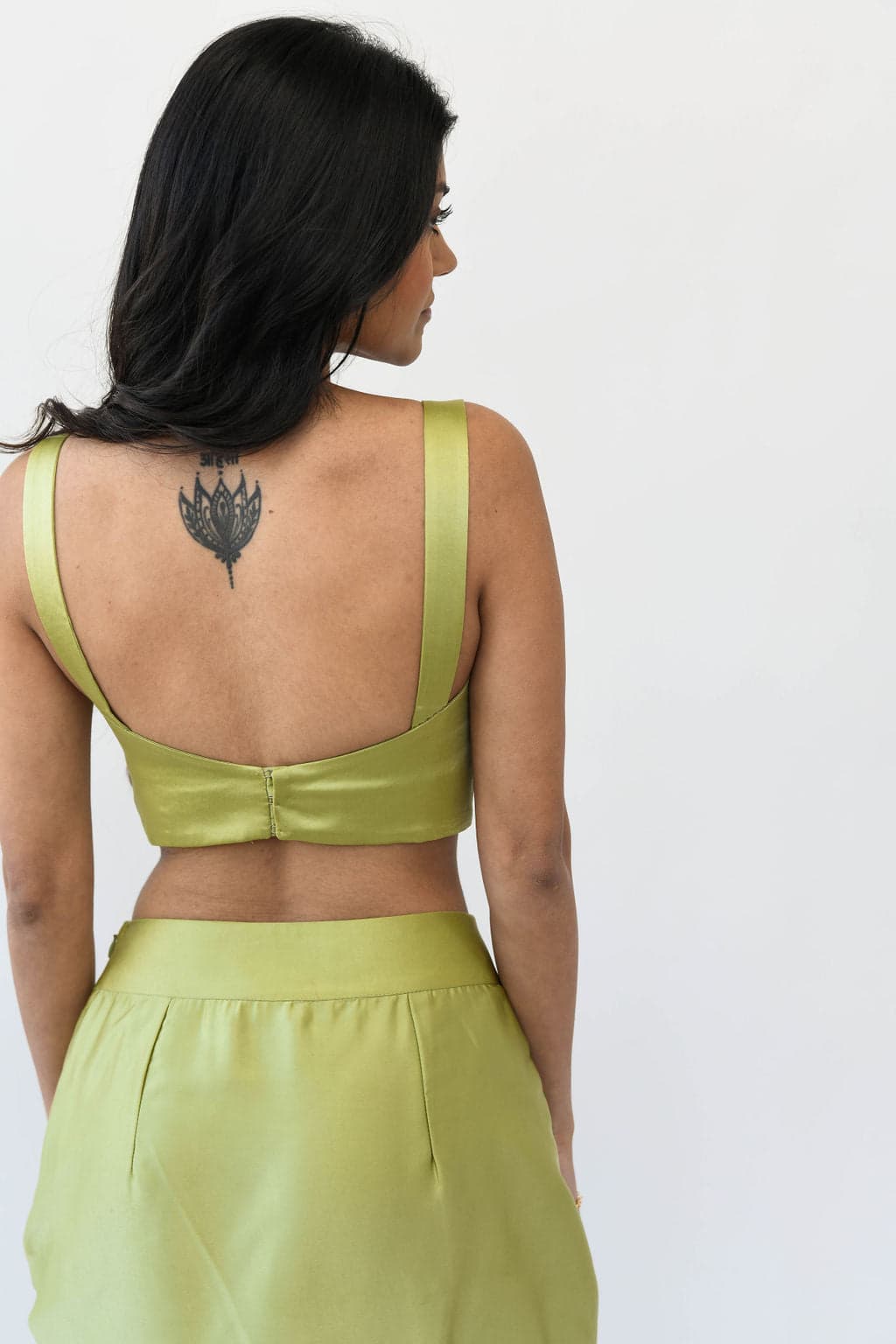 Thumbnail preview #2 for Pista Green Sleeveless Satin Blouse