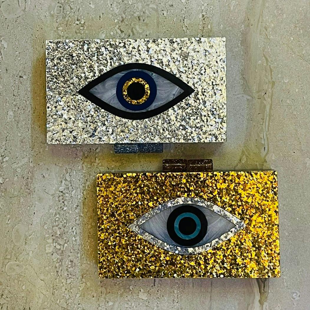 Thumbnail preview #2 for Golden Evil Eye Clutch