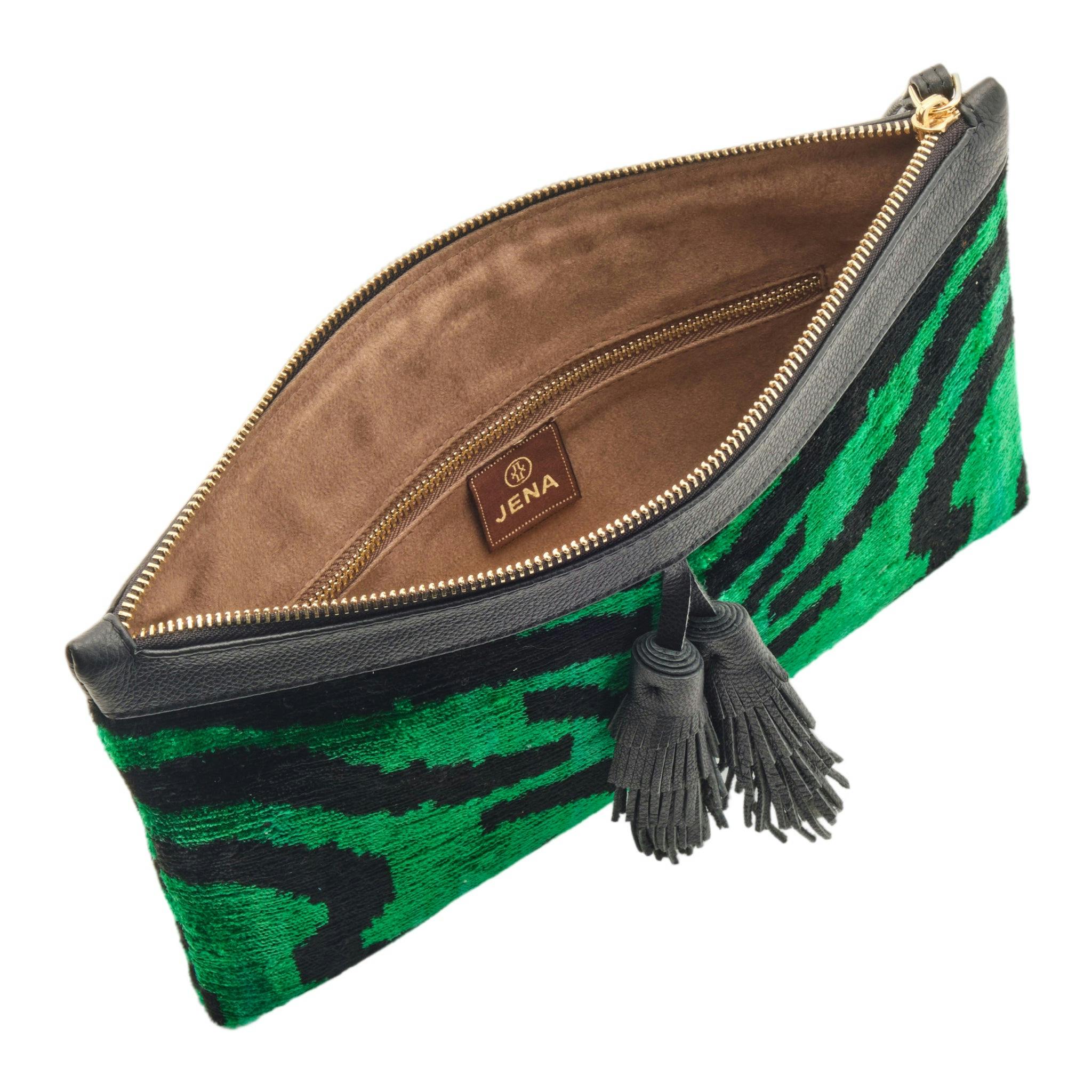 Thumbnail preview #4 for Emerald Green Flat Clutch With Tassel