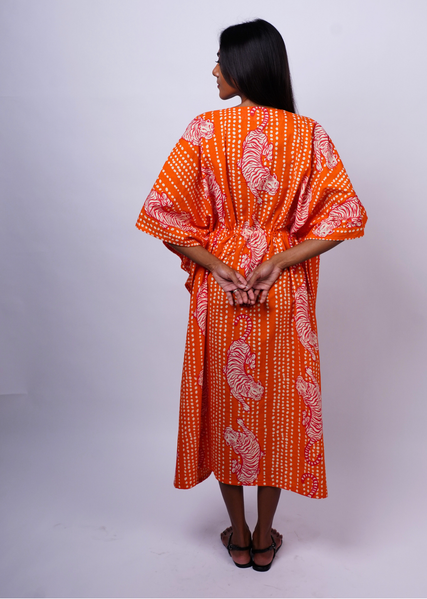 Thumbnail preview #5 for Midi Caftan - Coral Tiger