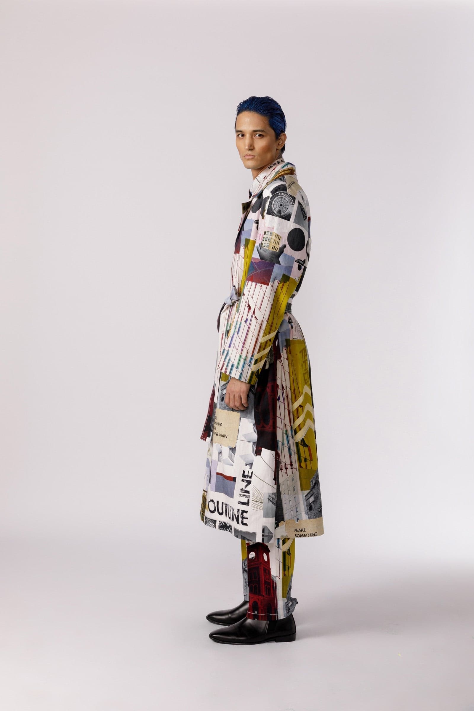 Thumbnail preview #2 for Bauhaus mosaic printed trench
