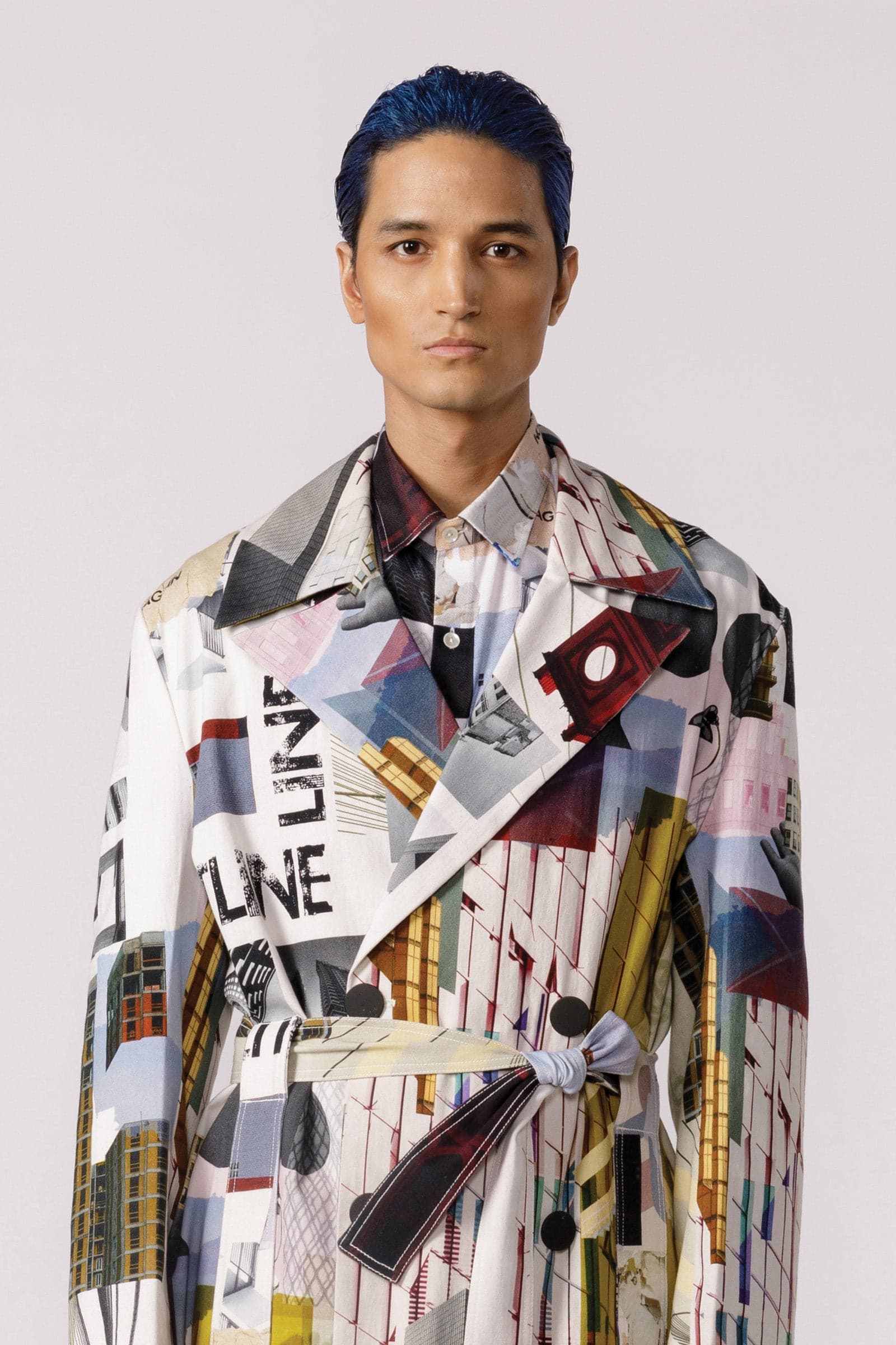 Thumbnail preview #1 for Bauhaus mosaic printed trench