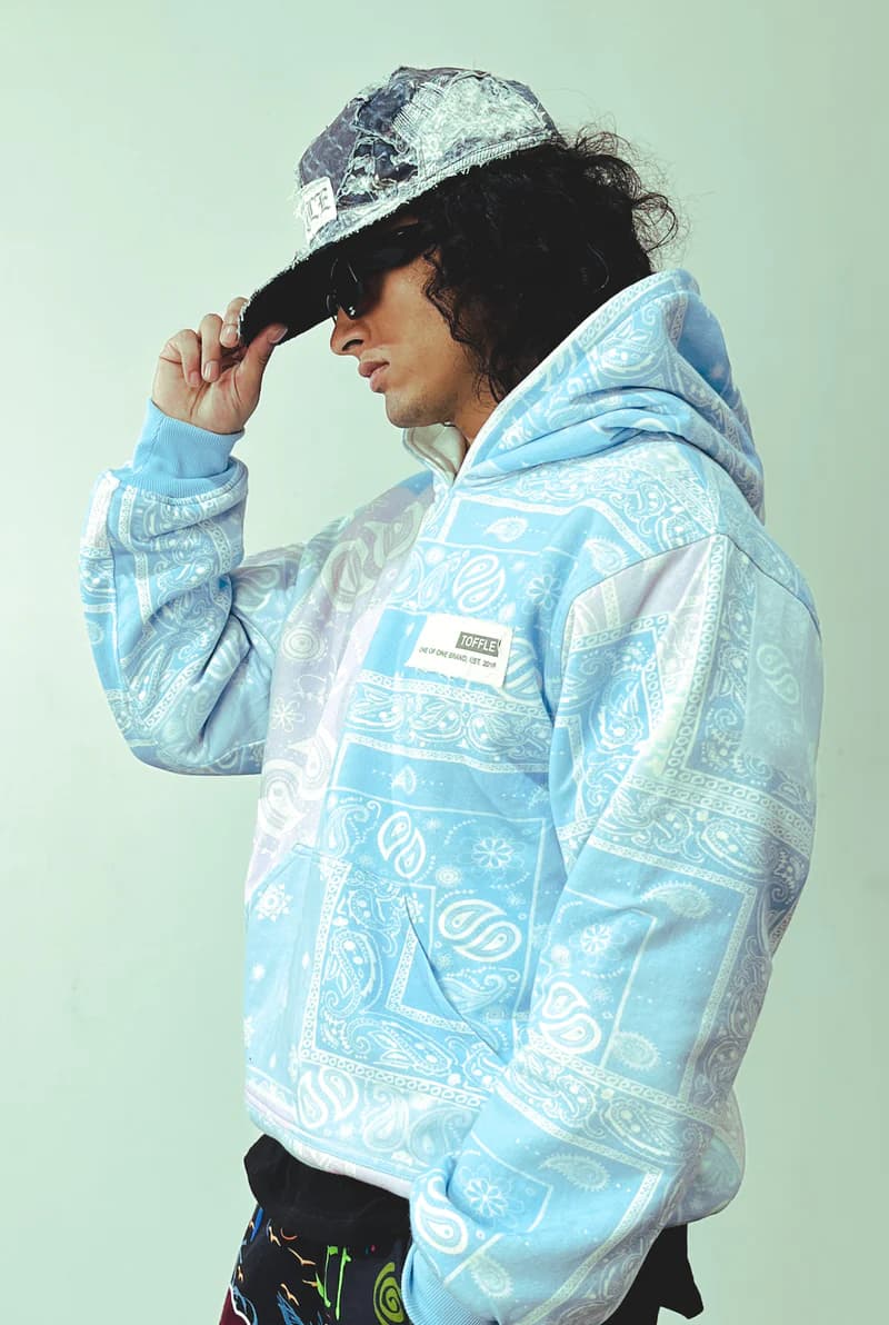 Thumbnail preview #1 for Paisley Blue Hoodie