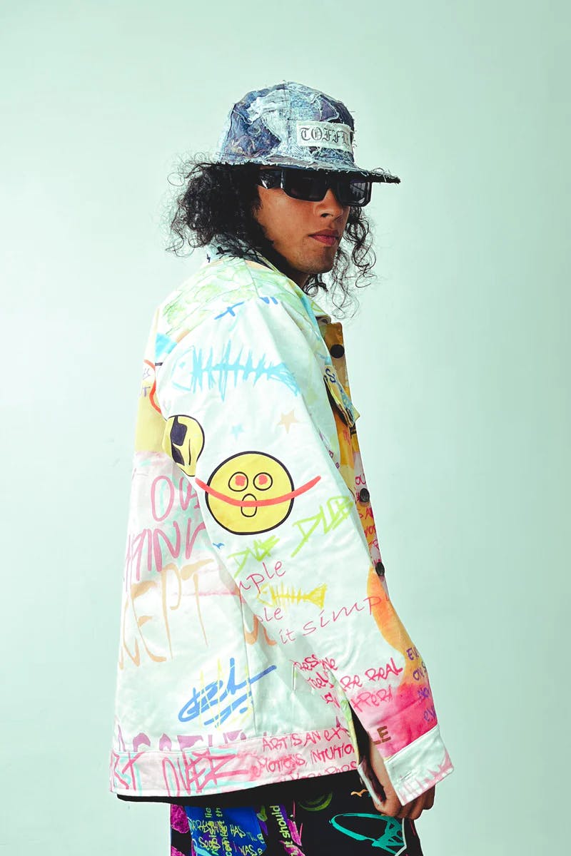 Thumbnail preview #2 for Graffiti White Jacket