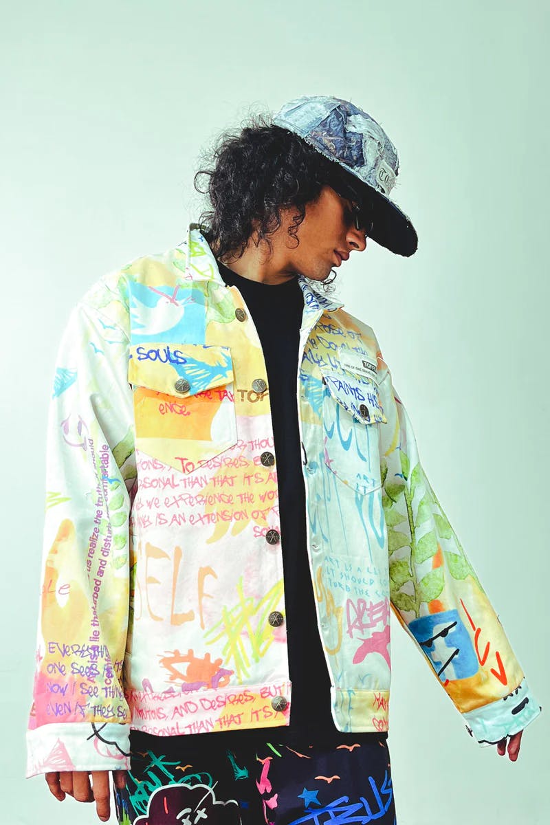 Thumbnail preview #0 for Graffiti White Jacket