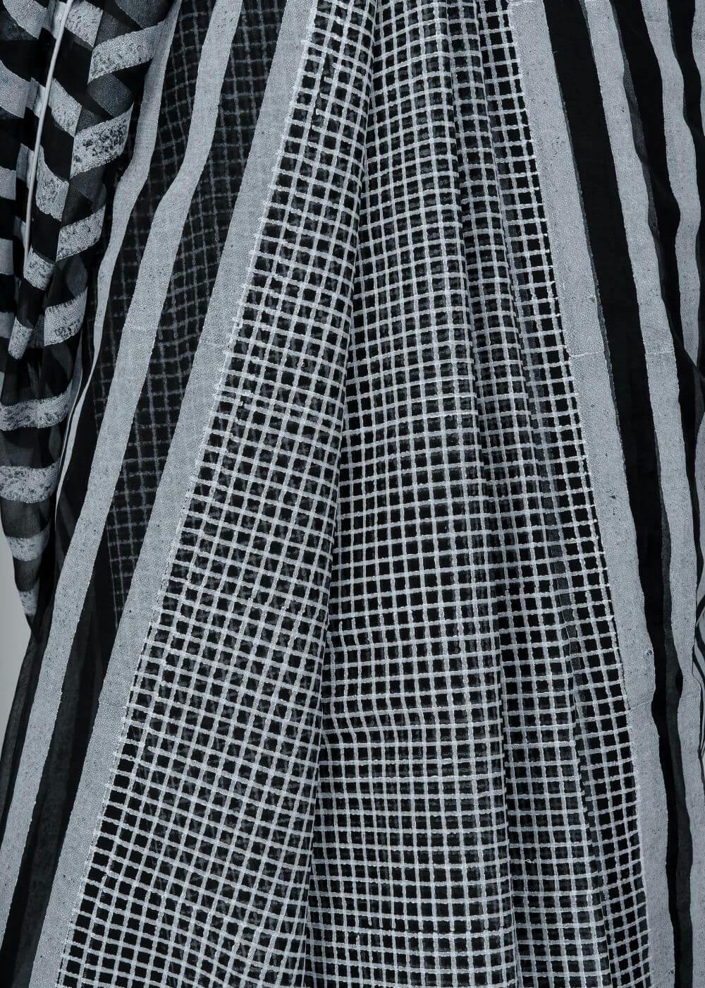 Thumbnail preview #3 for ATBW - Black Geometric Pattern Sari