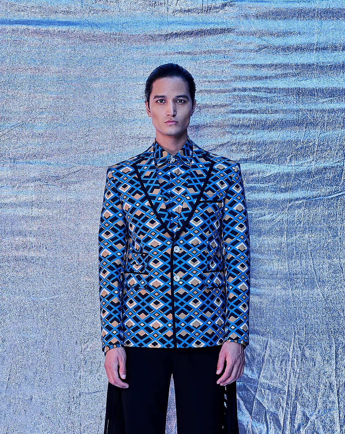 Geo Print Blazer, a product by Line Outline