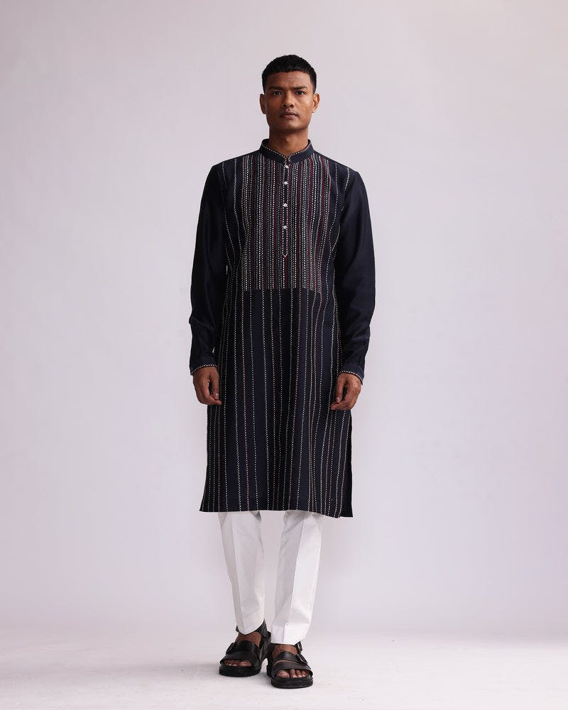 Thumbnail preview #3 for TERRA TRIBE HAND EMBROIDERED KURTA SET