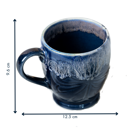 Thumbnail preview #1 for Blue Color Floral Design Ceramic Coffee Mug