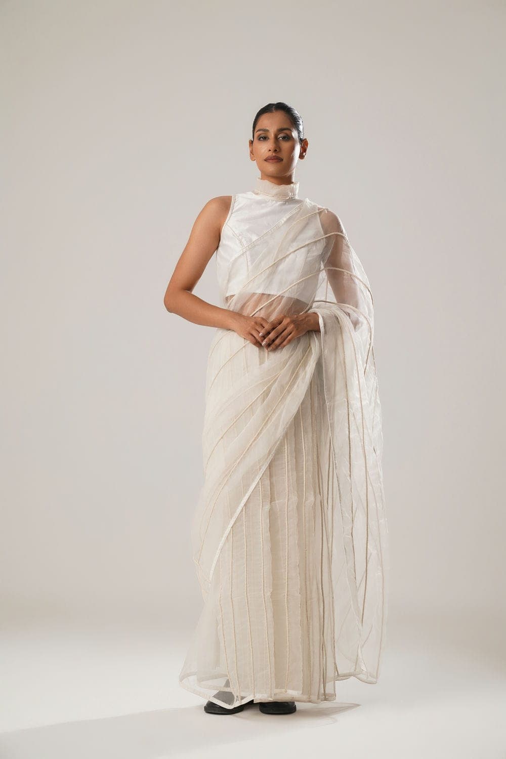 ATBW - MJ White Dori Pre-stitched Saree, a product by ATBW