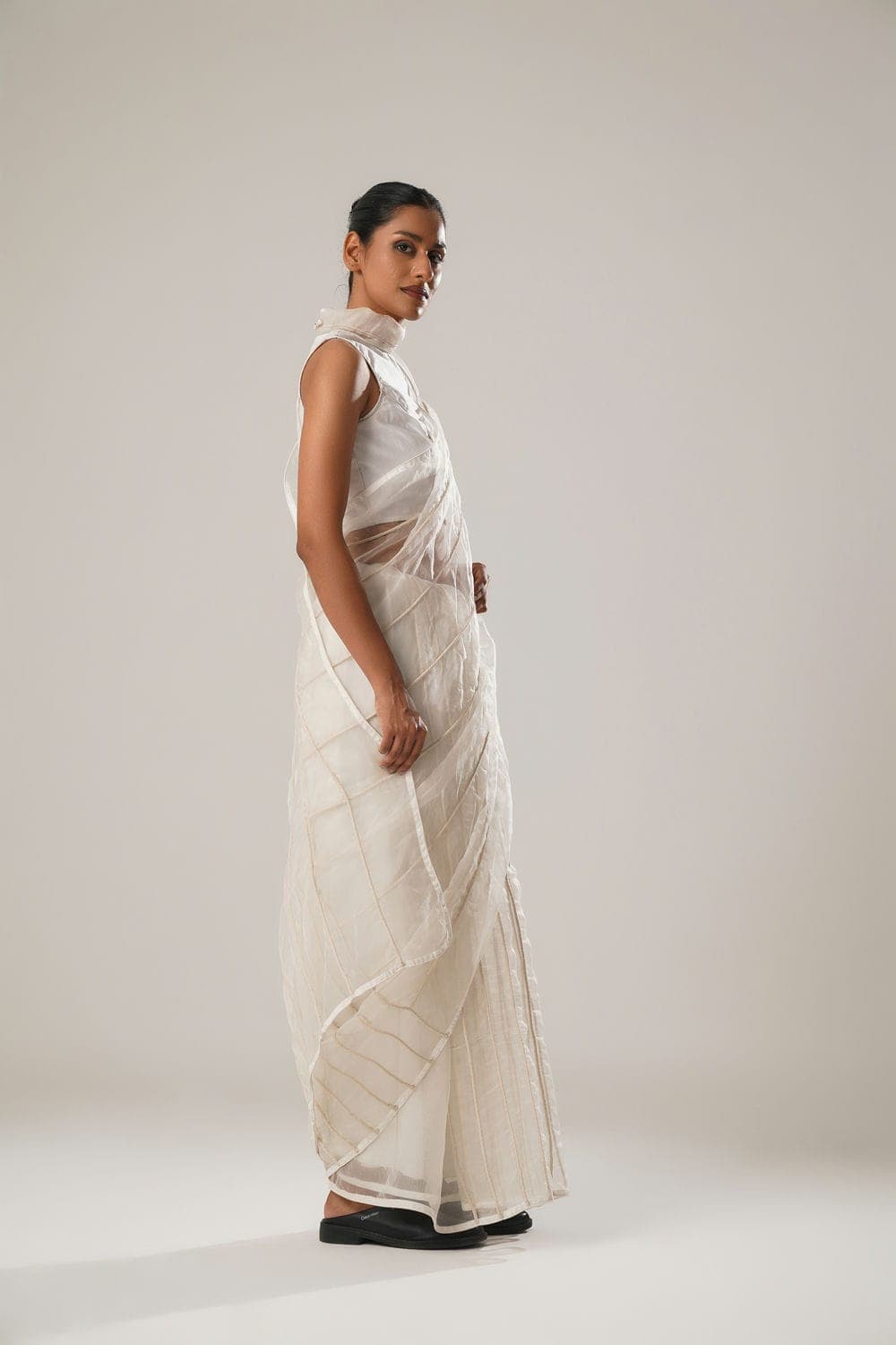 Thumbnail preview #3 for ATBW - MJ White Dori Pre-stitched Saree