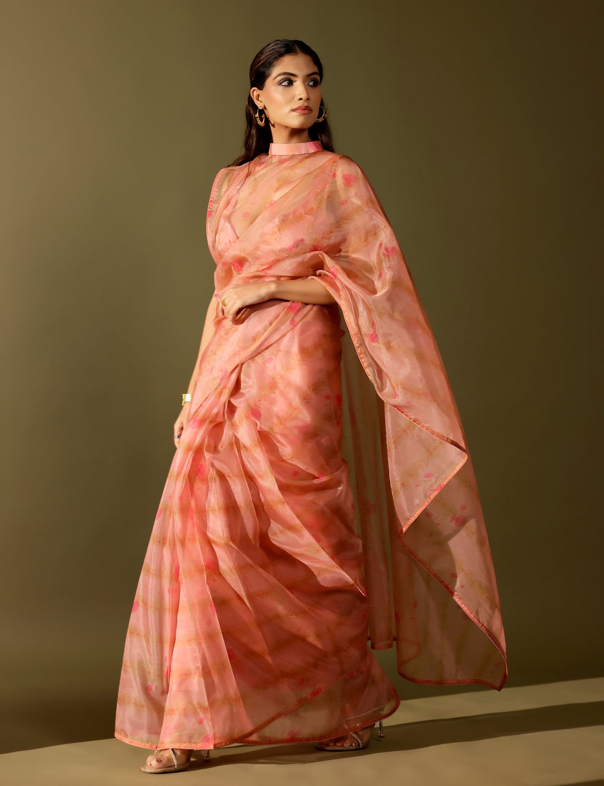 Bel organza collar saree, a product by Studio Surbhi